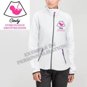 Polaire Gynécologie personnalisée Blanche Motif Rose