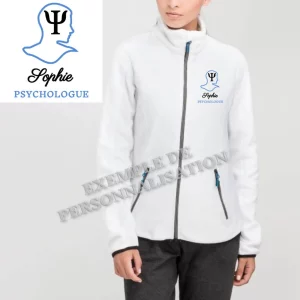 Polaire Psychologue personnalisée Blanche Motif Bleu