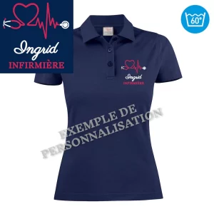Polo Infirmière Personnalisable Marine