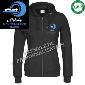 Veste à capuche Femme Radiologie Noire Motif Bleu