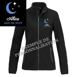 Polaire Service de nuit personnalisée Noire Motif Bleu