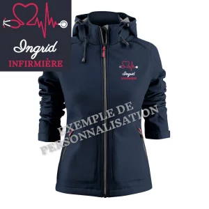 Veste imperméable infirmière personnalisée Couleur Marine
